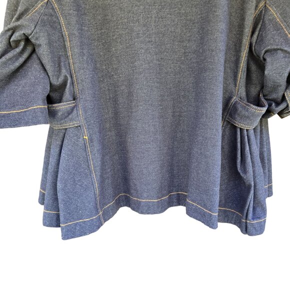 Y2k Double-Breasted Denim Trench Coat With Gold Detail Size L old money feel - Picture 9 of 14